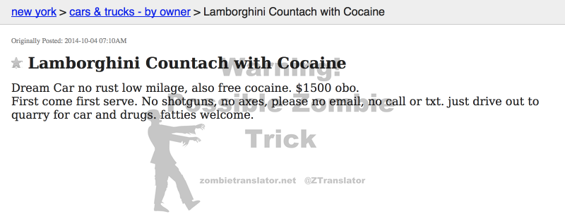 Lamborghini Countach with Cocaine